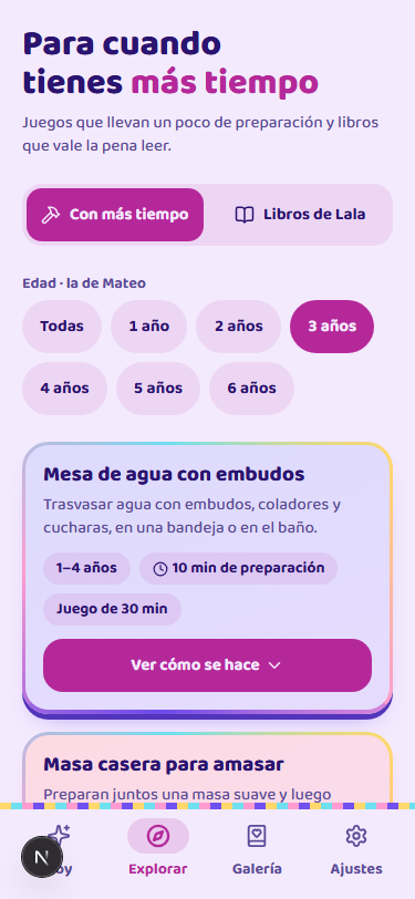 Explorar: juegos con más tiempo y libros recomendados
